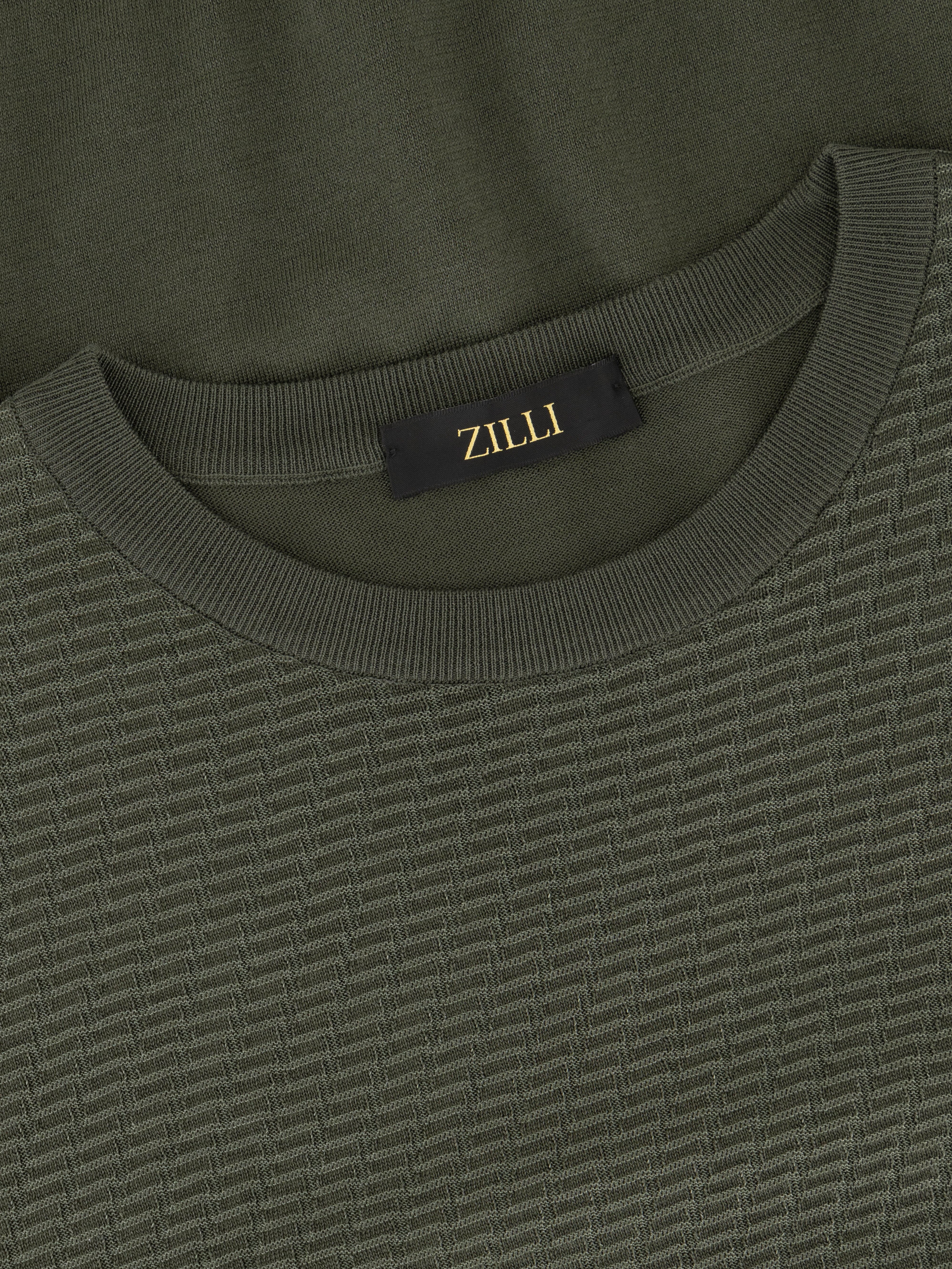 "Basket" Silk and Cotton Knit Shirt - Deep Military