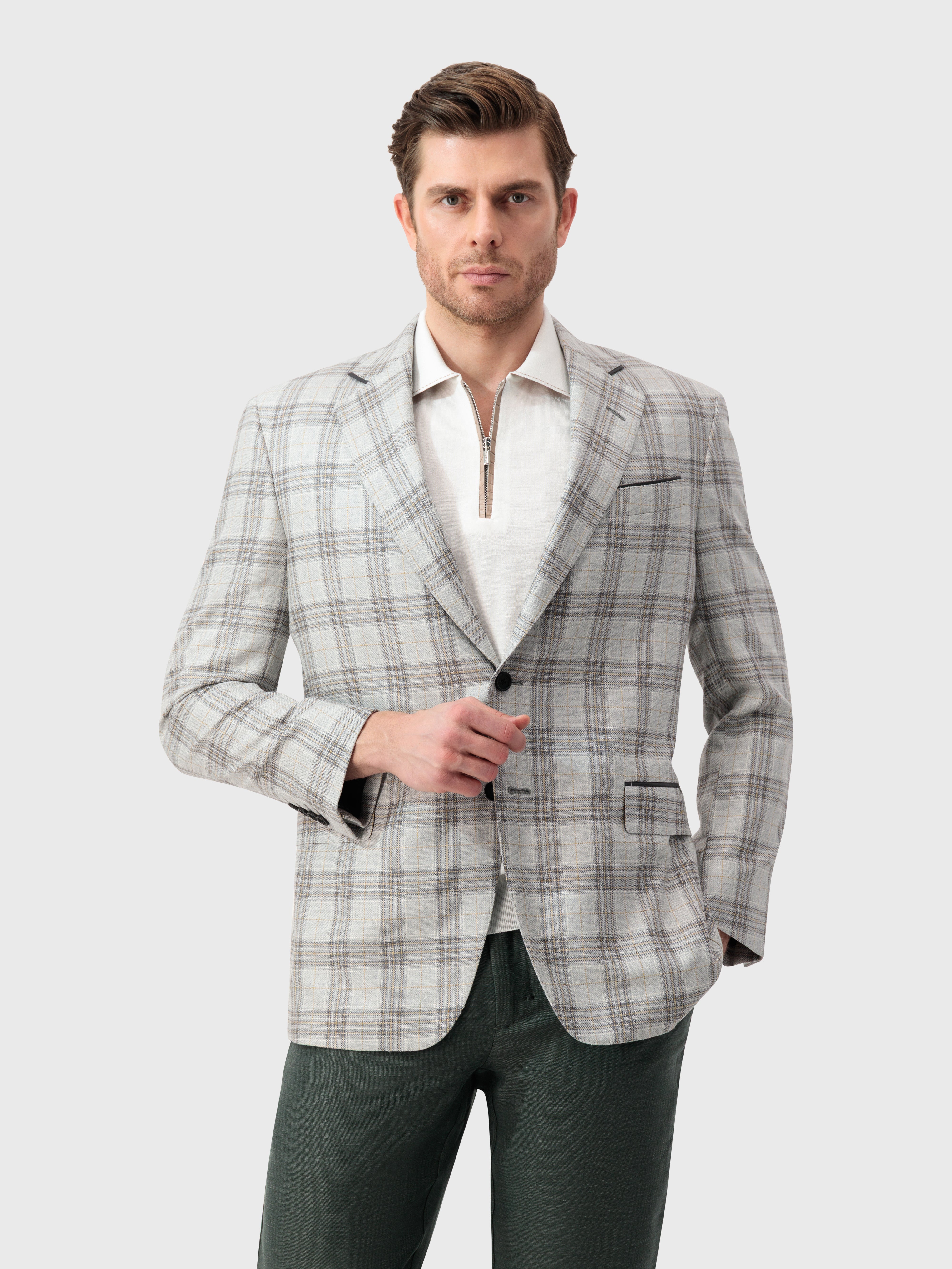 Formal Silk and Wool Whole Line Blazer - Pale Camel