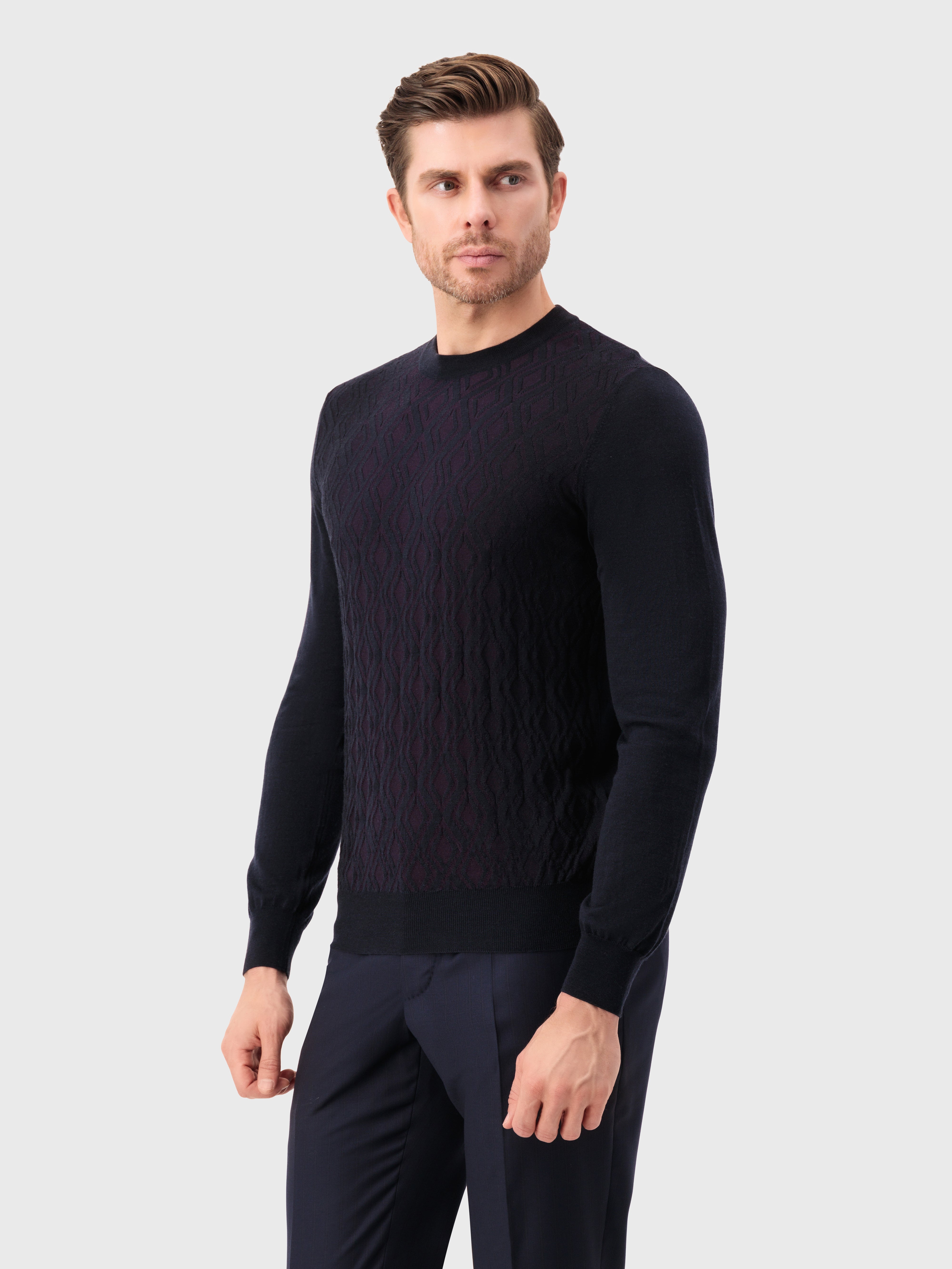 Crew Neck Knitwear Sweater Dark Navy