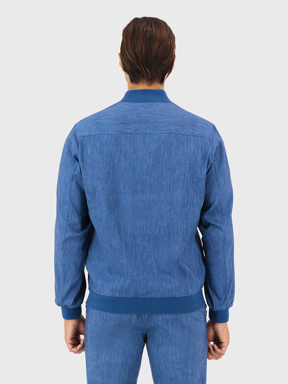 Linen and Wool Bomber with "ZILLI Signature" Embroidery