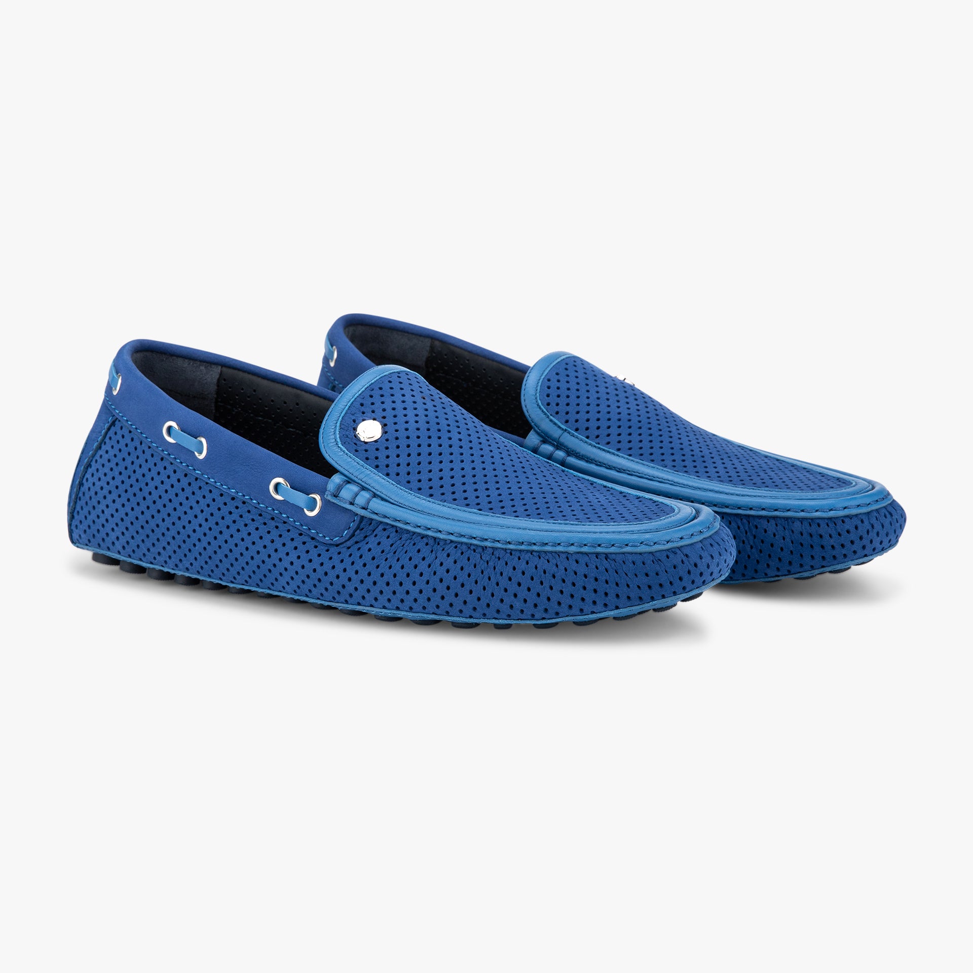 Suede Perforated Loafers