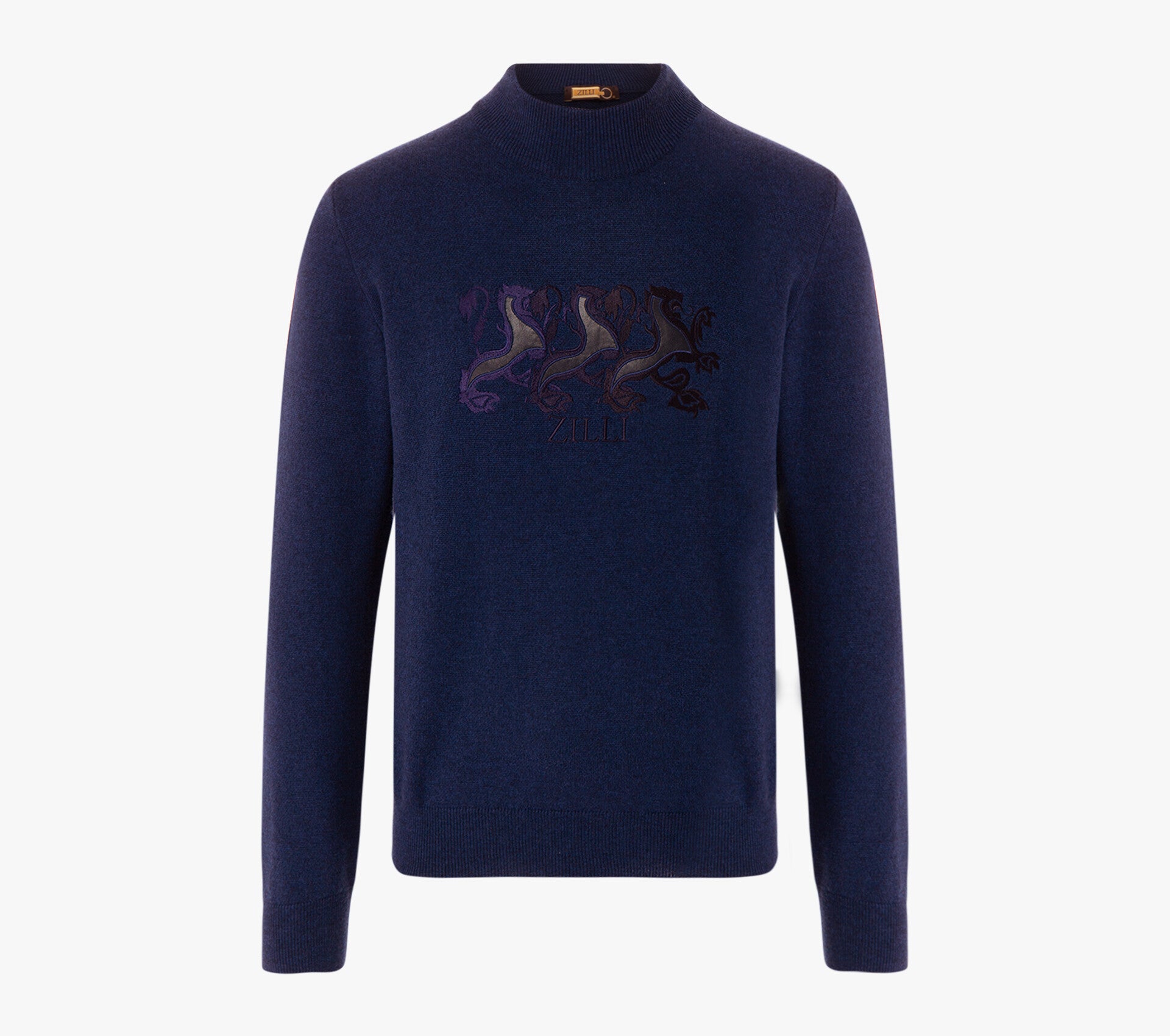 Wool and Cashmere Sweater with Triple Griffon Embroidery