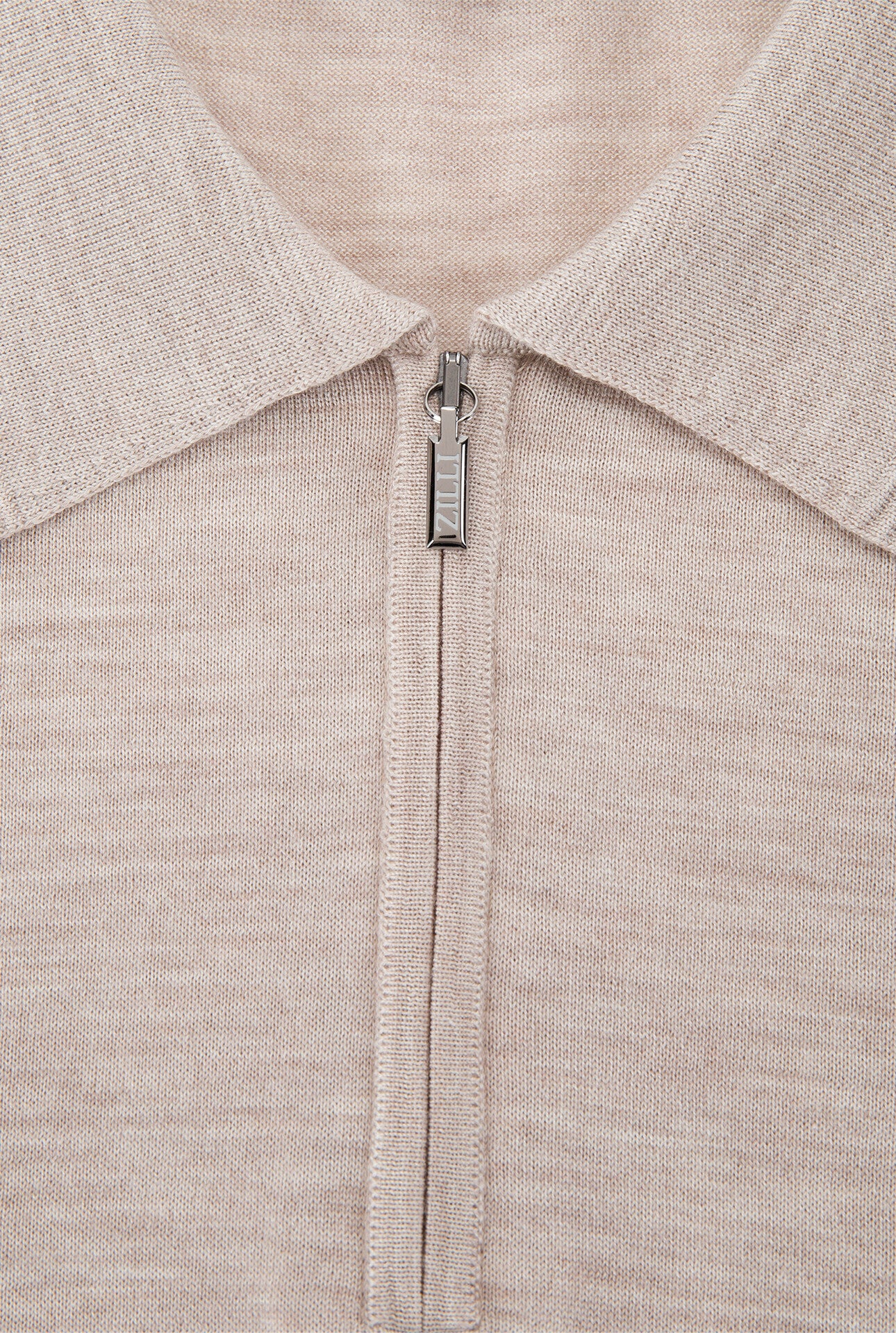 Polo Shirt in Wool, Silk, and Cashmere Knit with Micro Griffon Embroidery