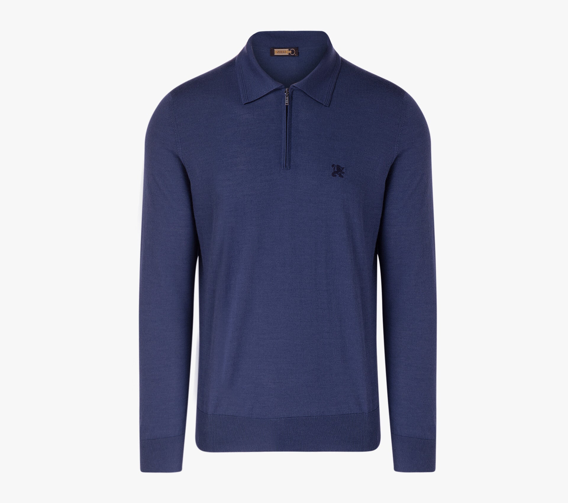 Polo Shirt in Wool, Silk, and Cashmere Knit with Micro Griffon Embroidery