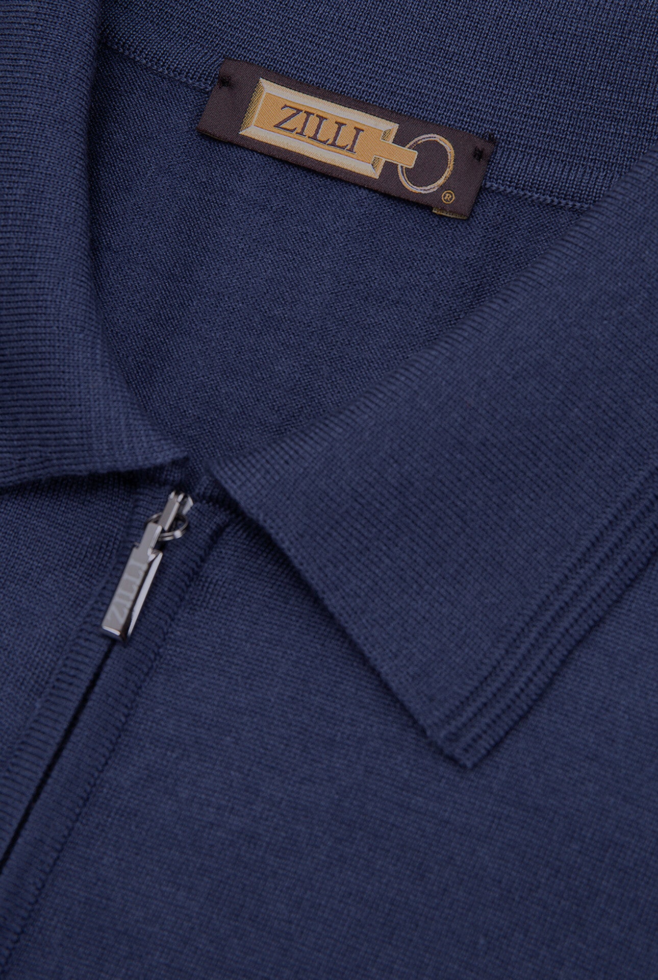 Polo Shirt in Wool, Silk, and Cashmere Knit with Micro Griffon Embroidery