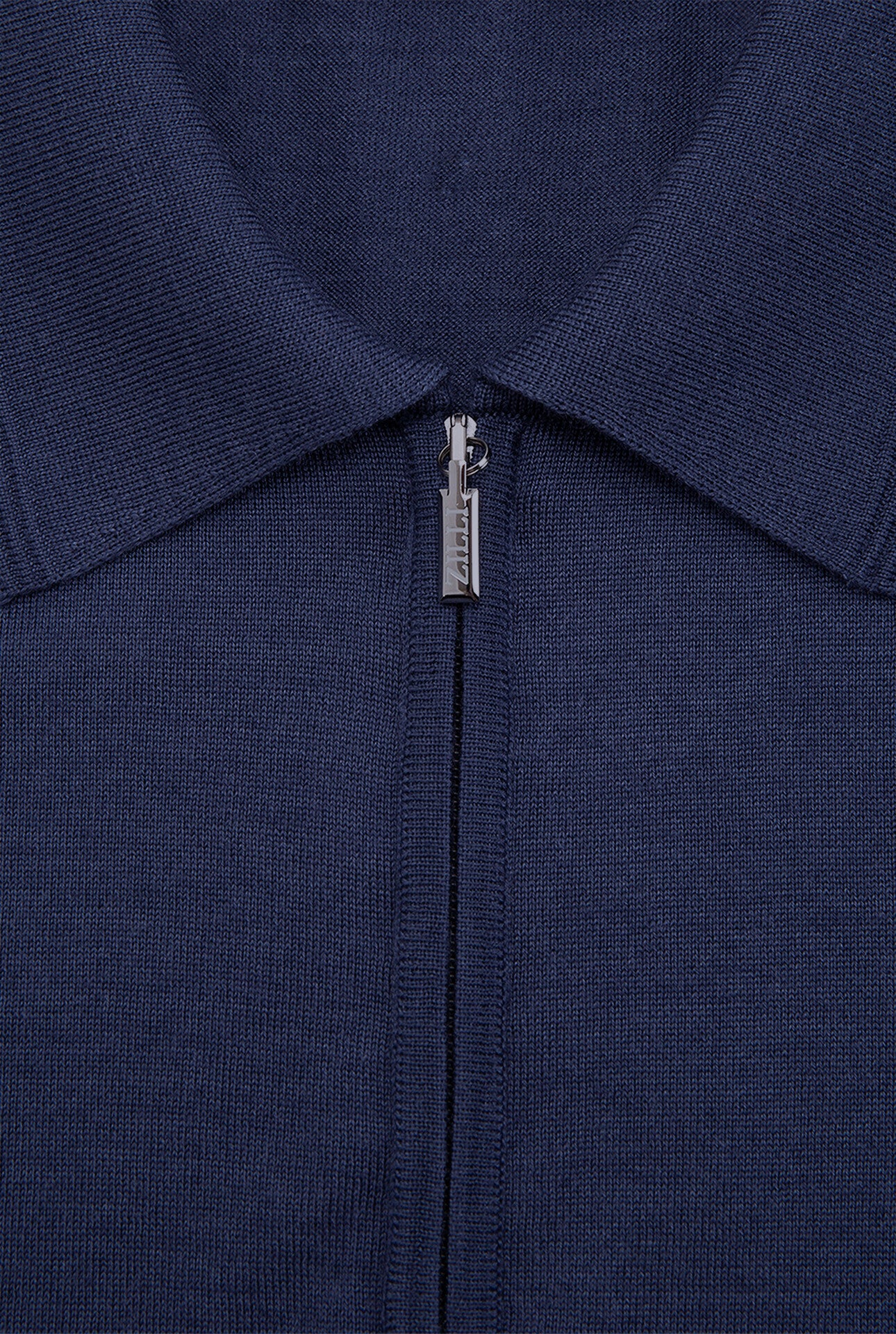 Polo Shirt in Wool, Silk, and Cashmere Knit with Micro Griffon Embroidery