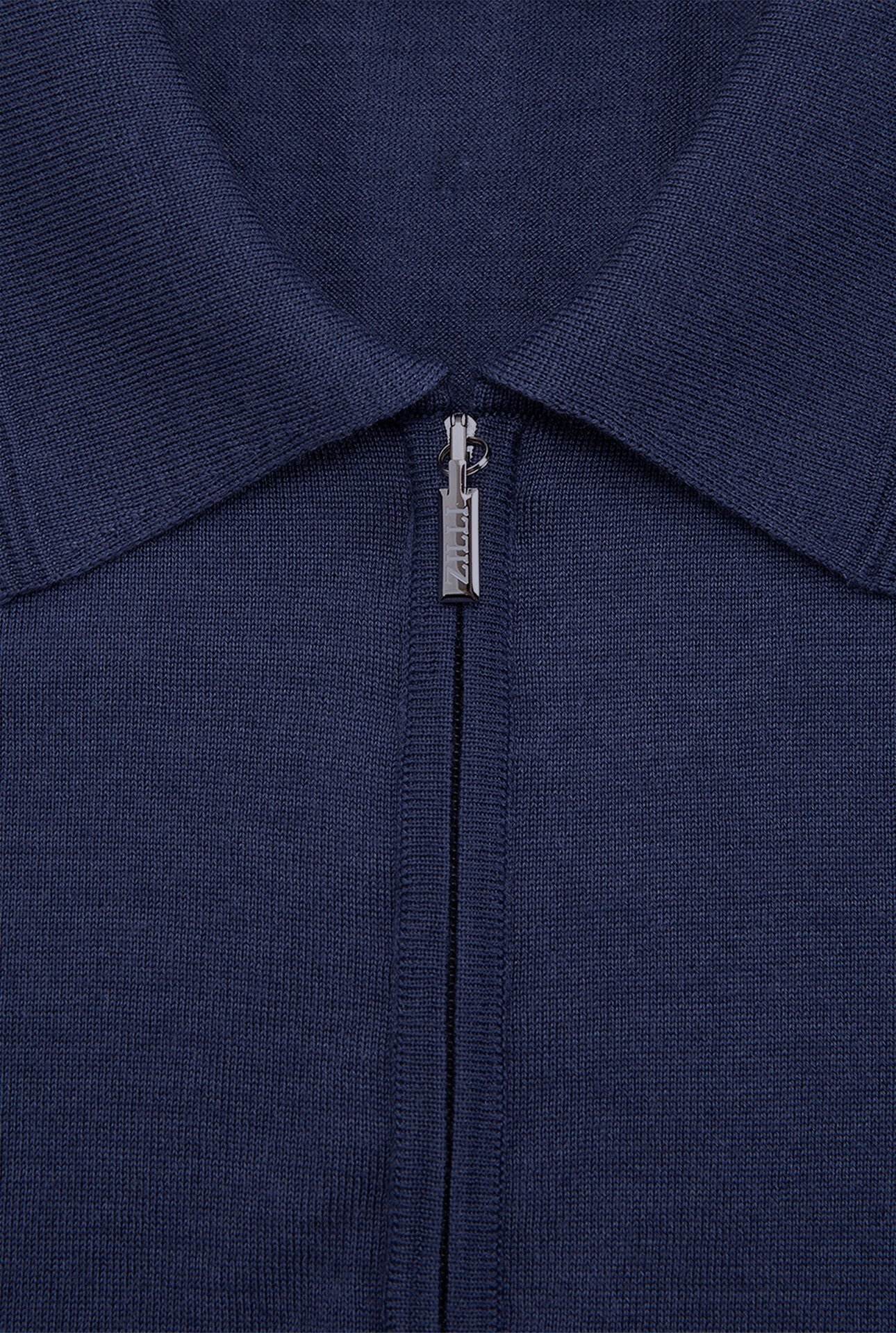 Polo Shirt in Wool, Silk, and Cashmere Knit with Micro Griffon Embroidery