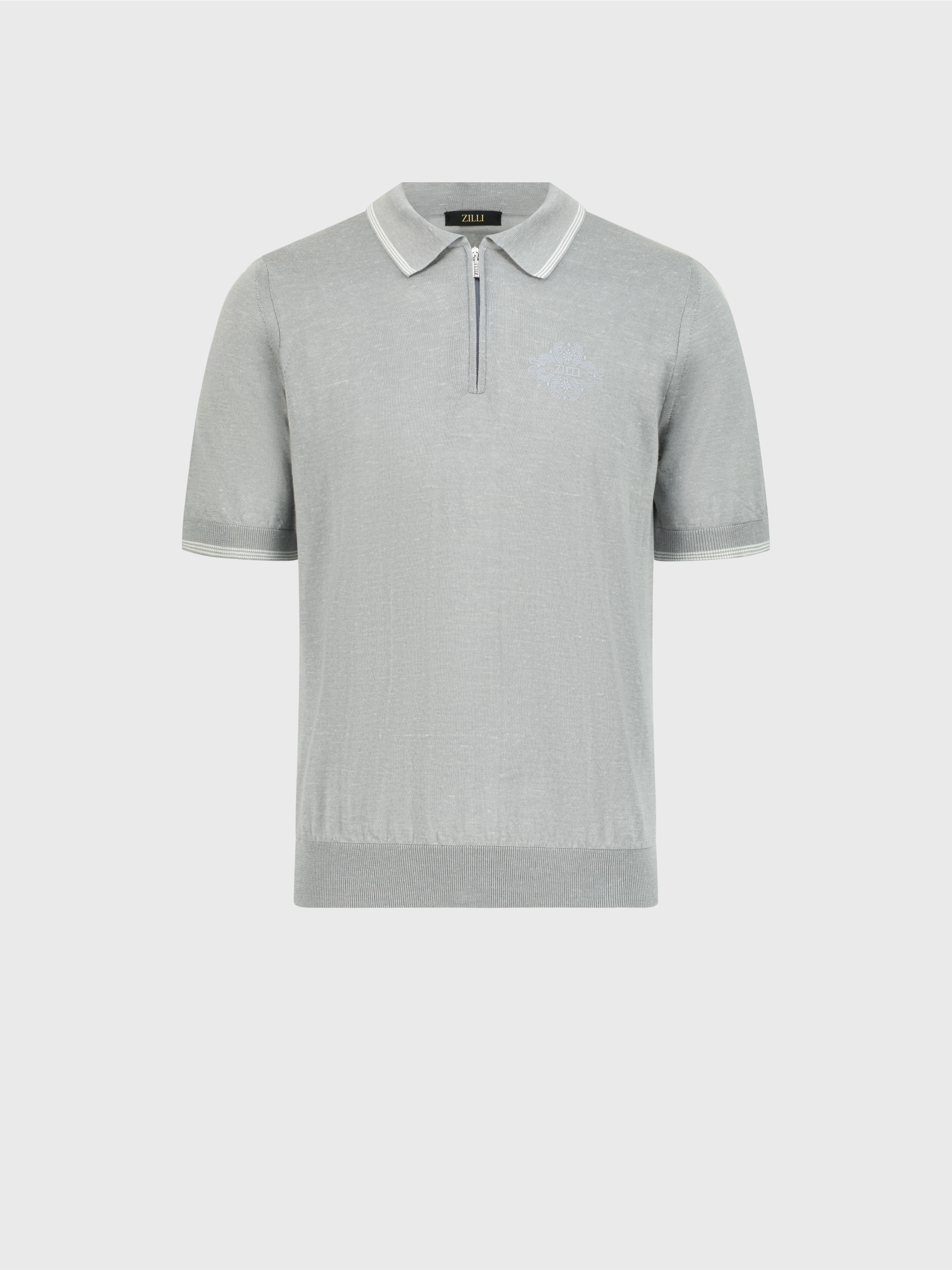 Zipped Polo Shirt in Cashmere and Silk