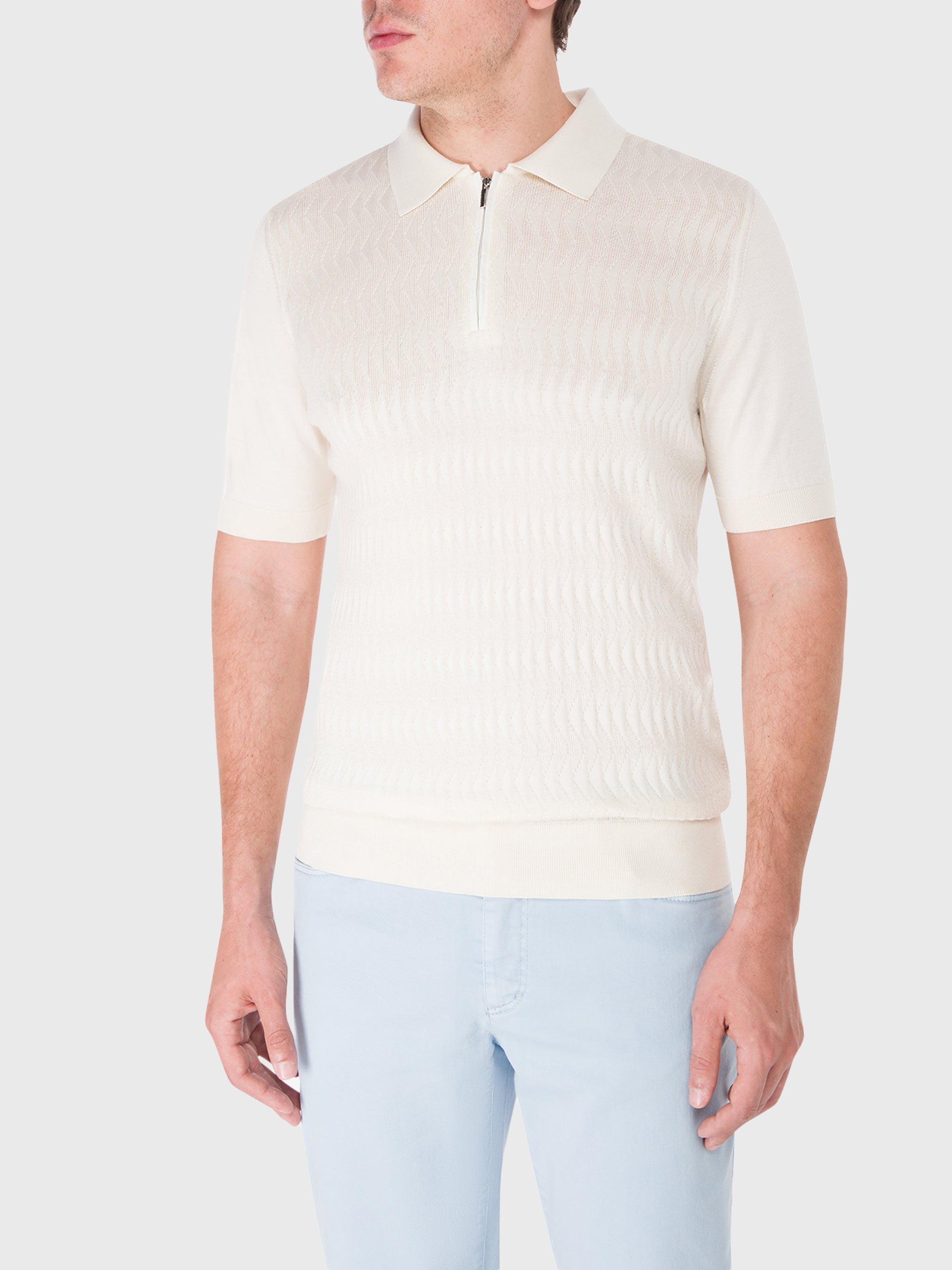 Zipped Polo with Crocodile Details