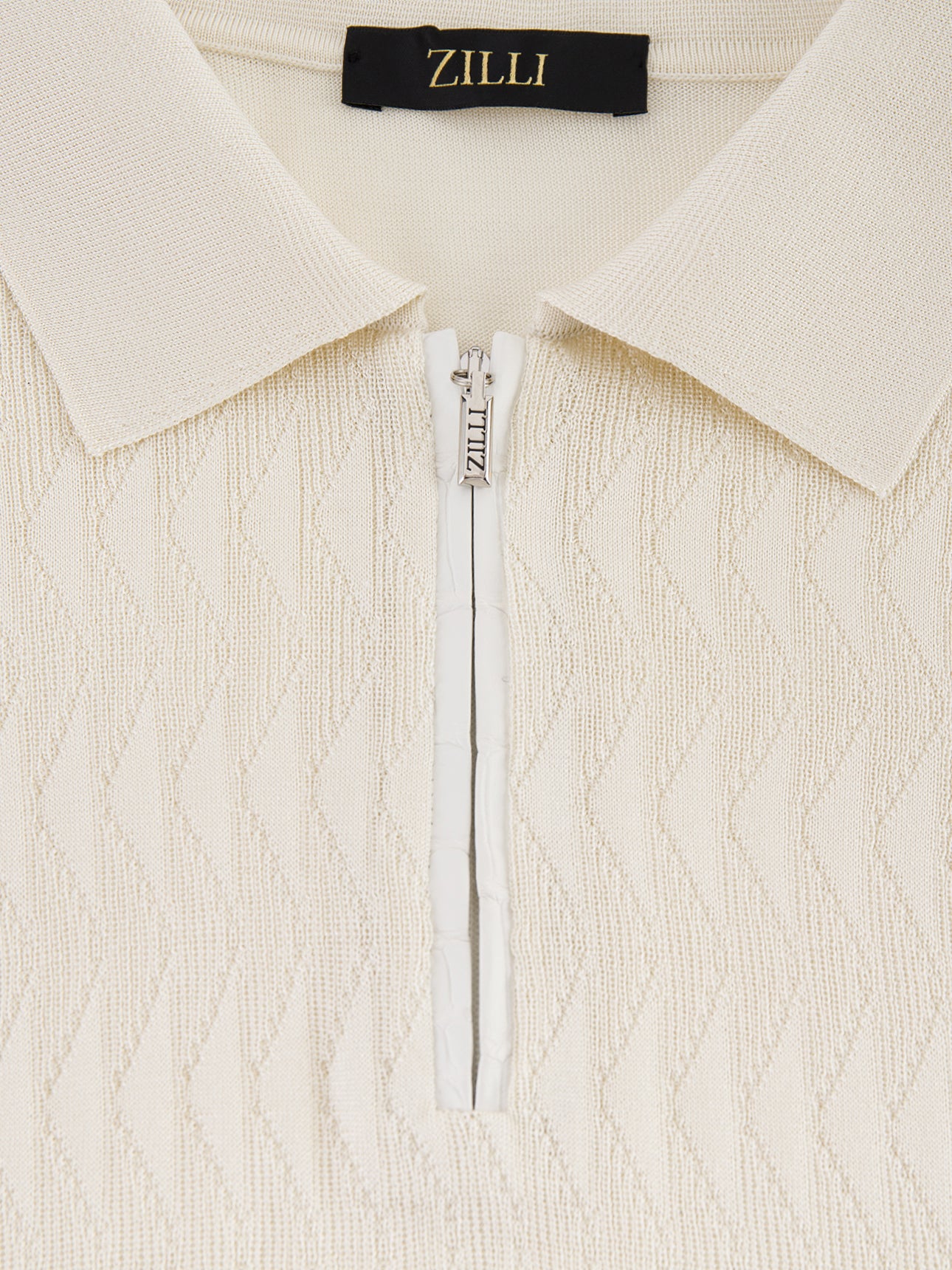 Zipped Polo with Crocodile Details