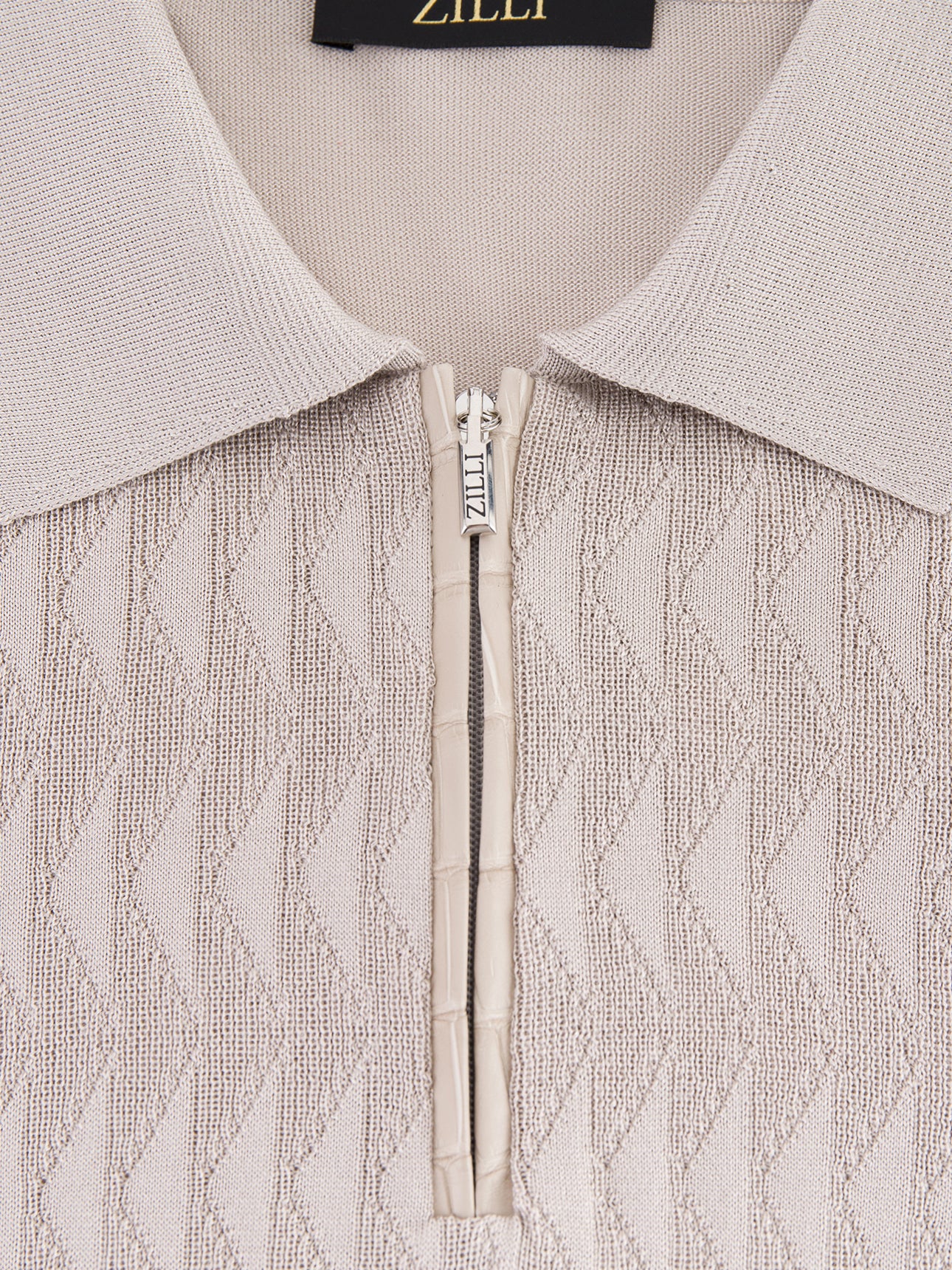 Zipped Polo with Crocodile Details