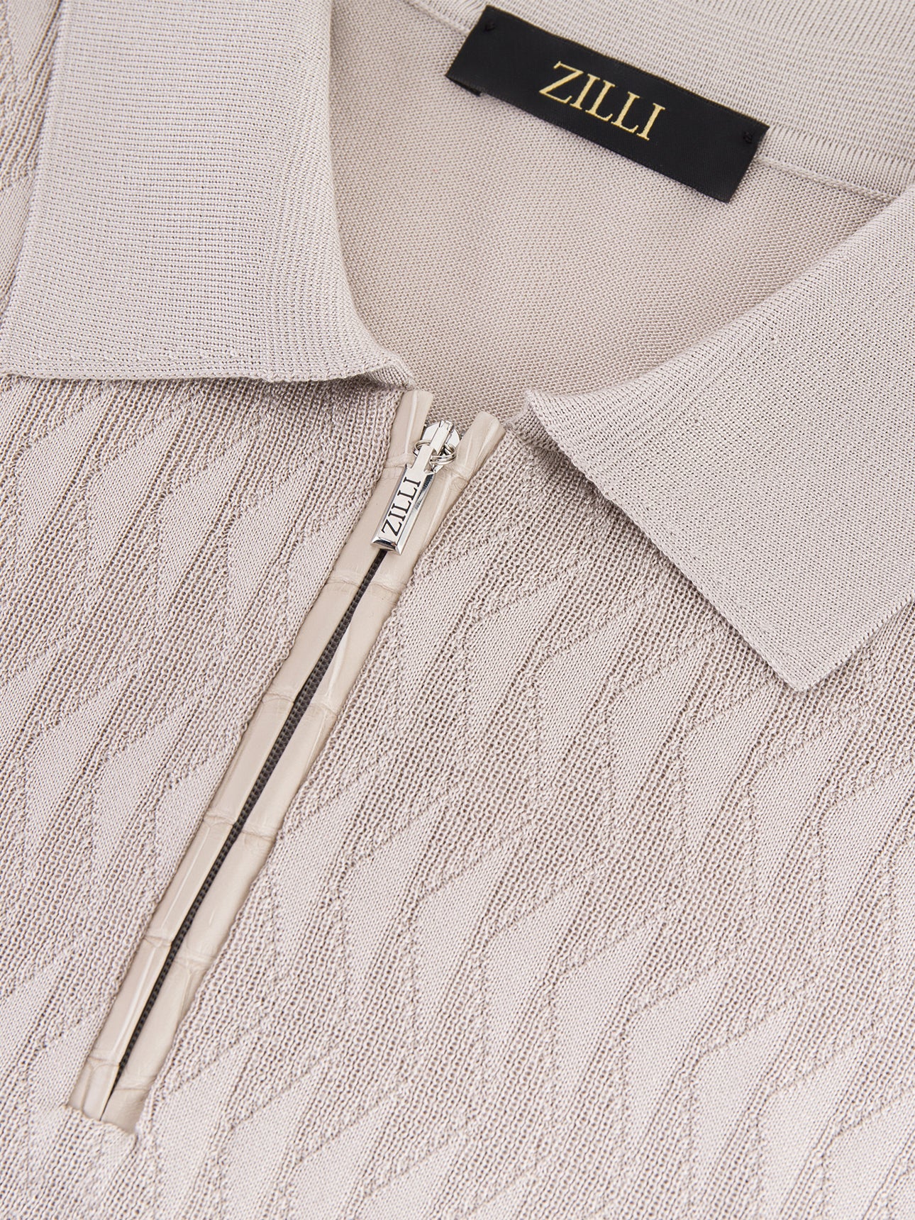 Zipped Polo with Crocodile Details