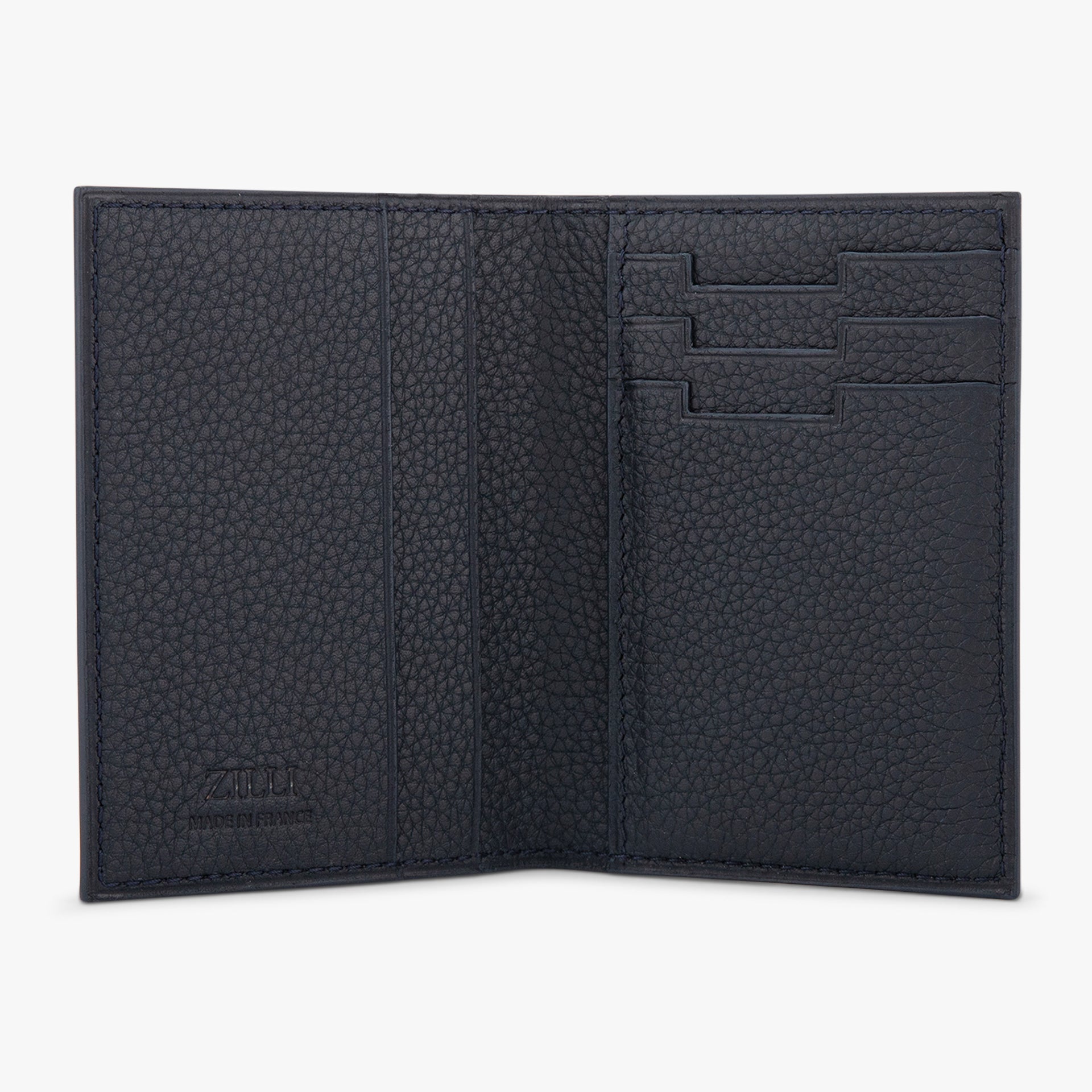 Folding Grained Calfskin Card Holder