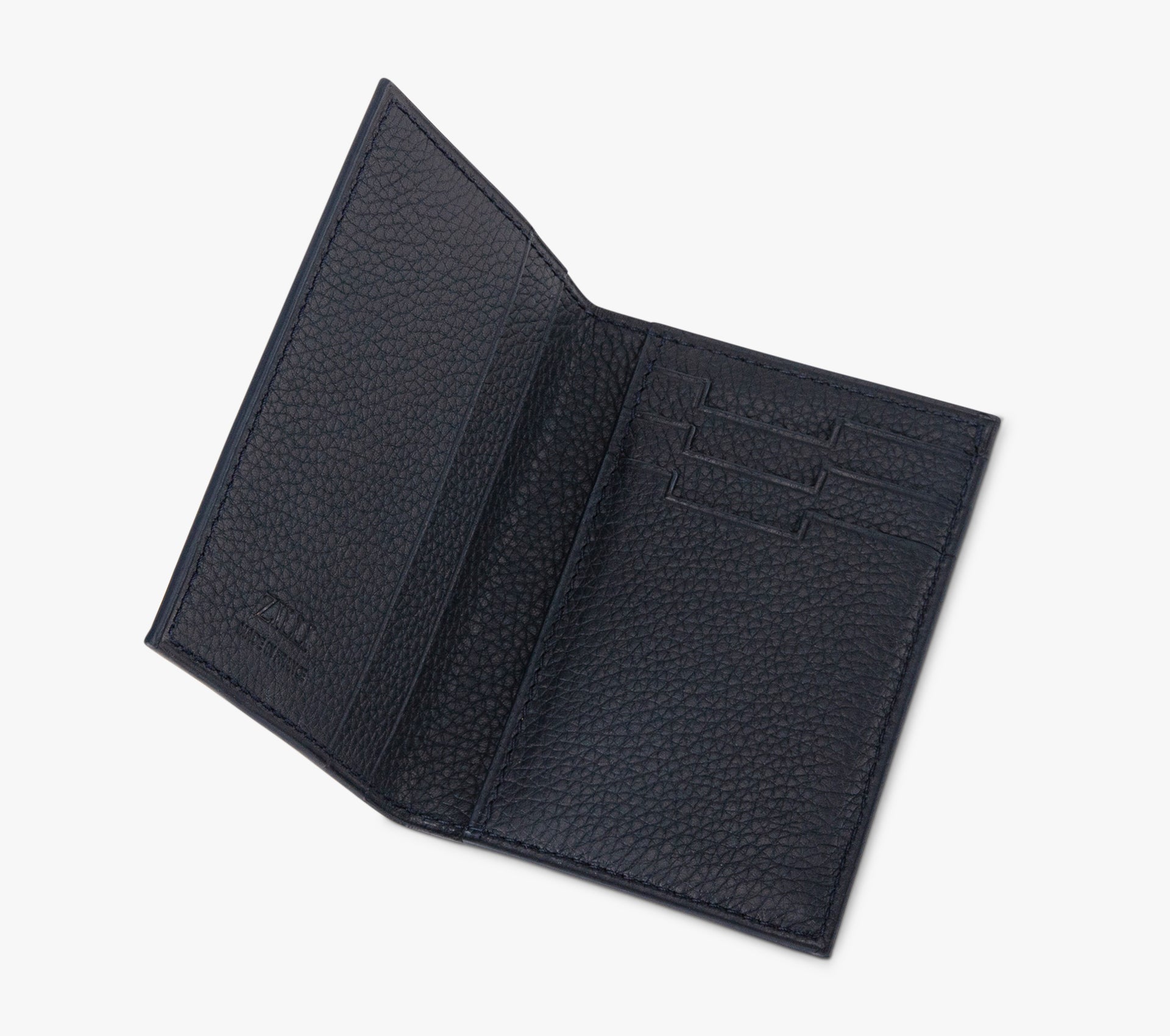 Folding Grained Calfskin Card Holder