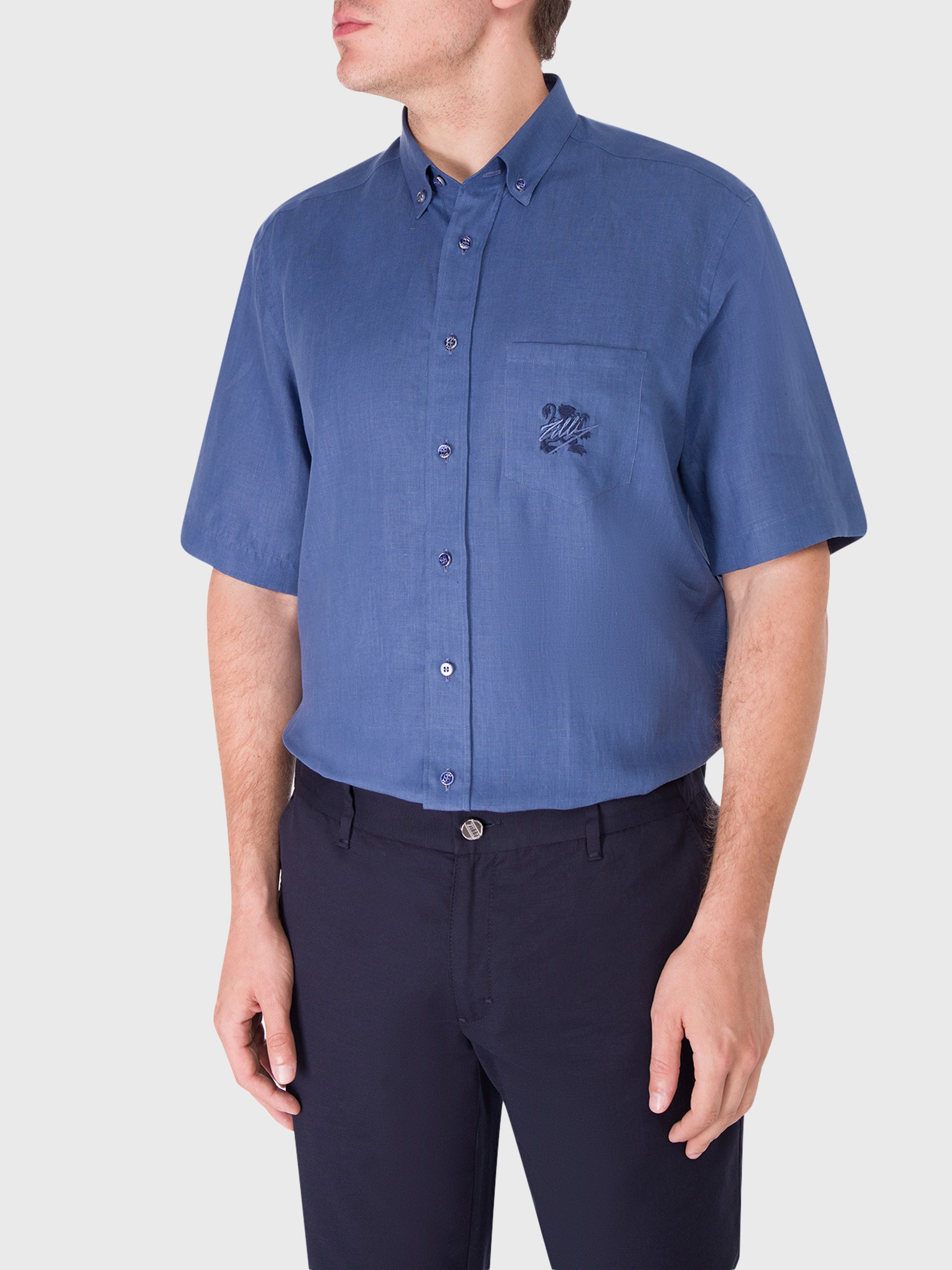 Short Sleeve Shirt with Signature Embroidery