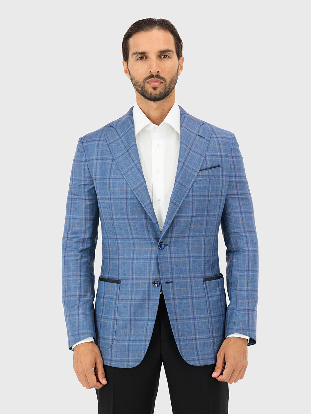 Wool Blazer with Checkered Pattern