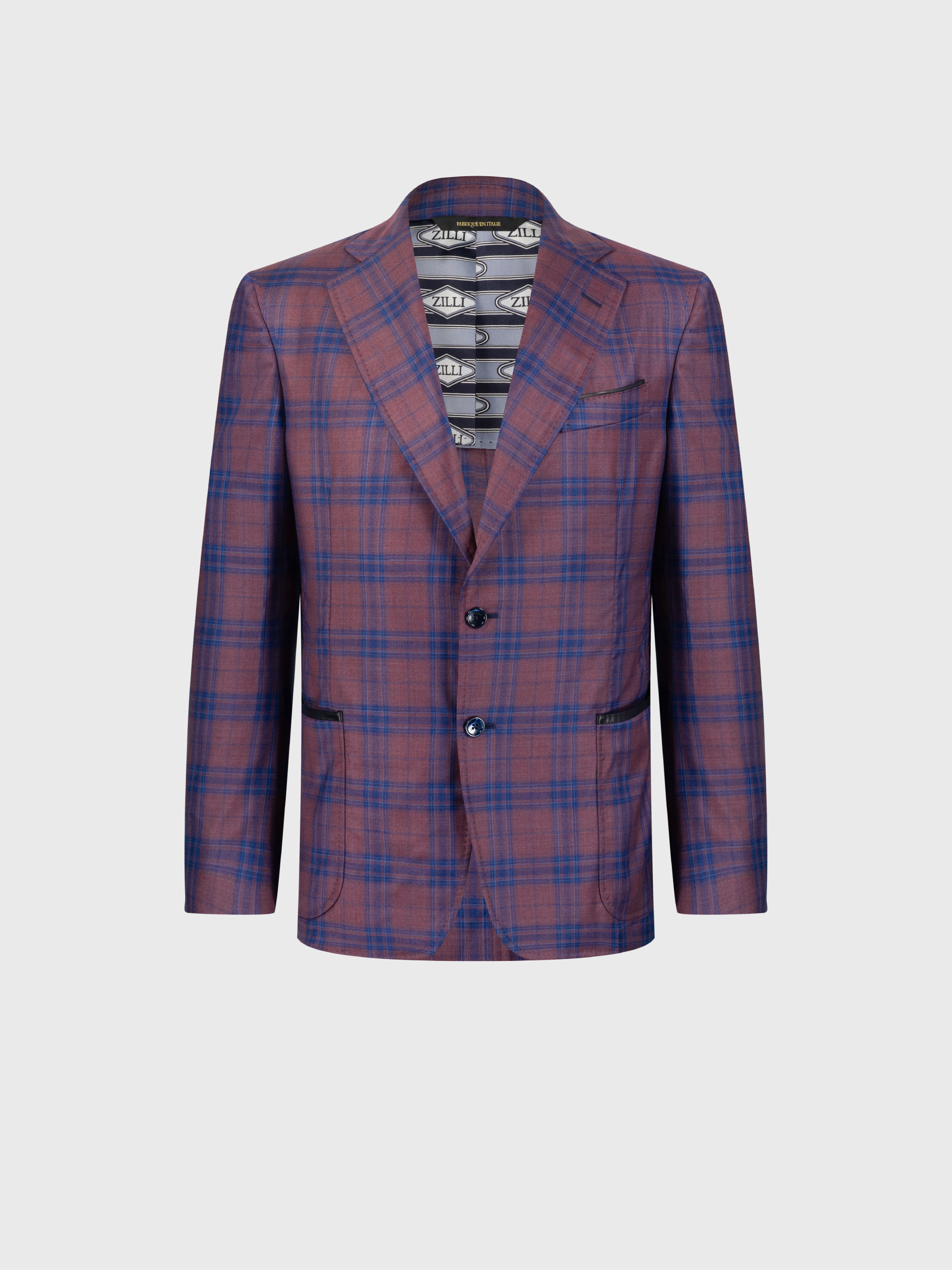 Wool Blazer with Checkered Pattern