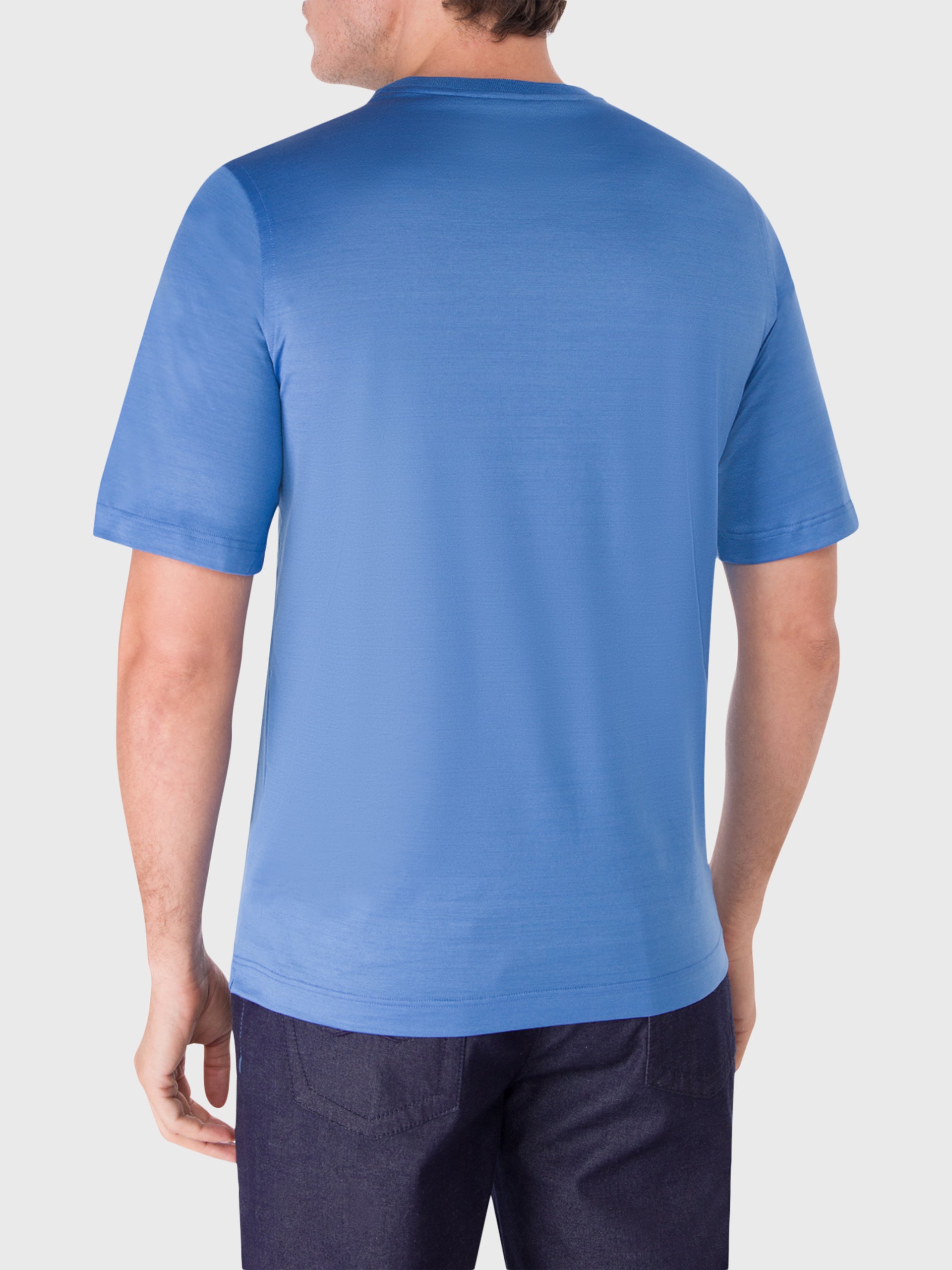 Cotton T-Shirt with Ribbed Collar