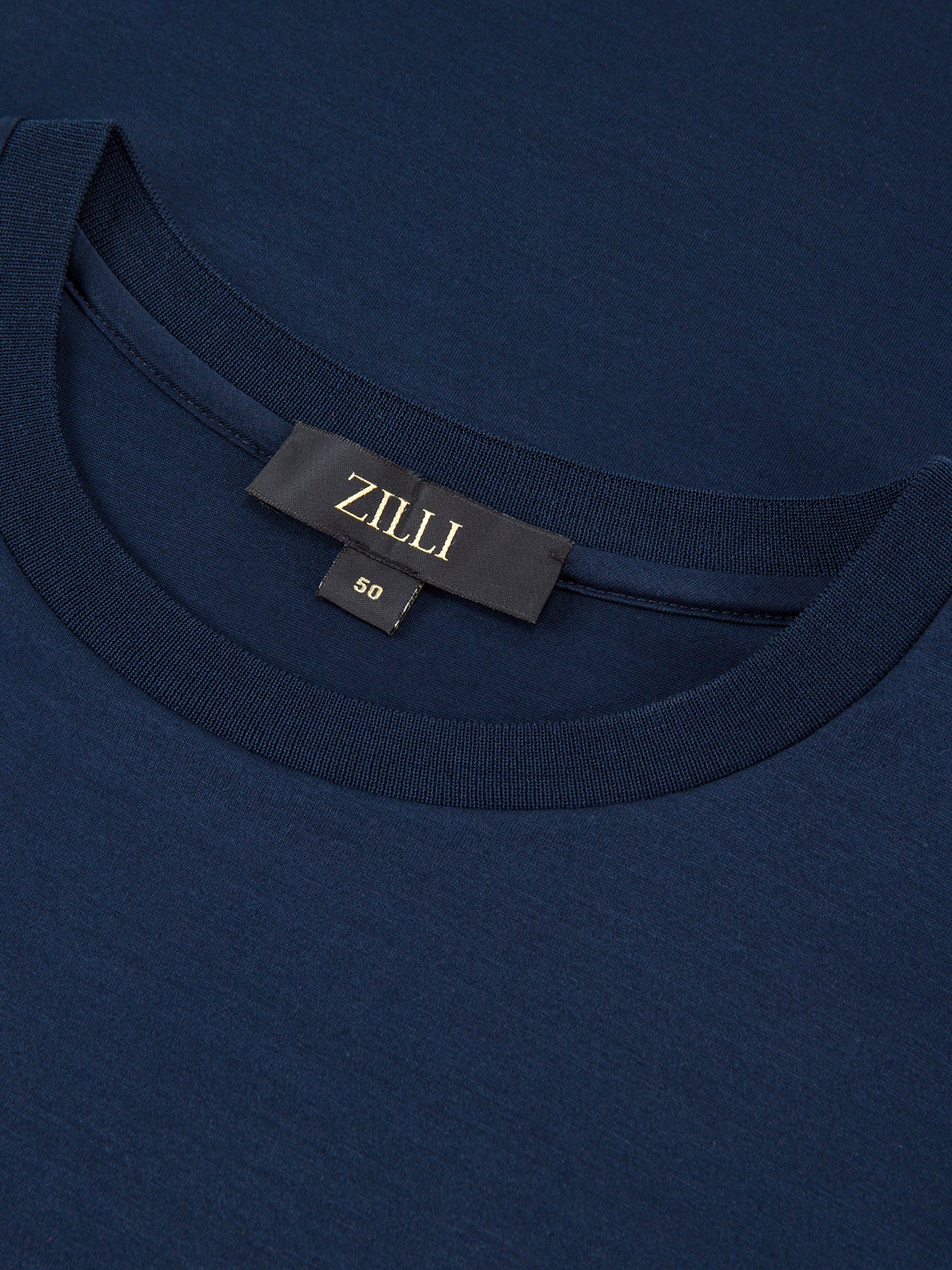 Cotton Round Neck Shirt with Micro Framed Zilli Lettering