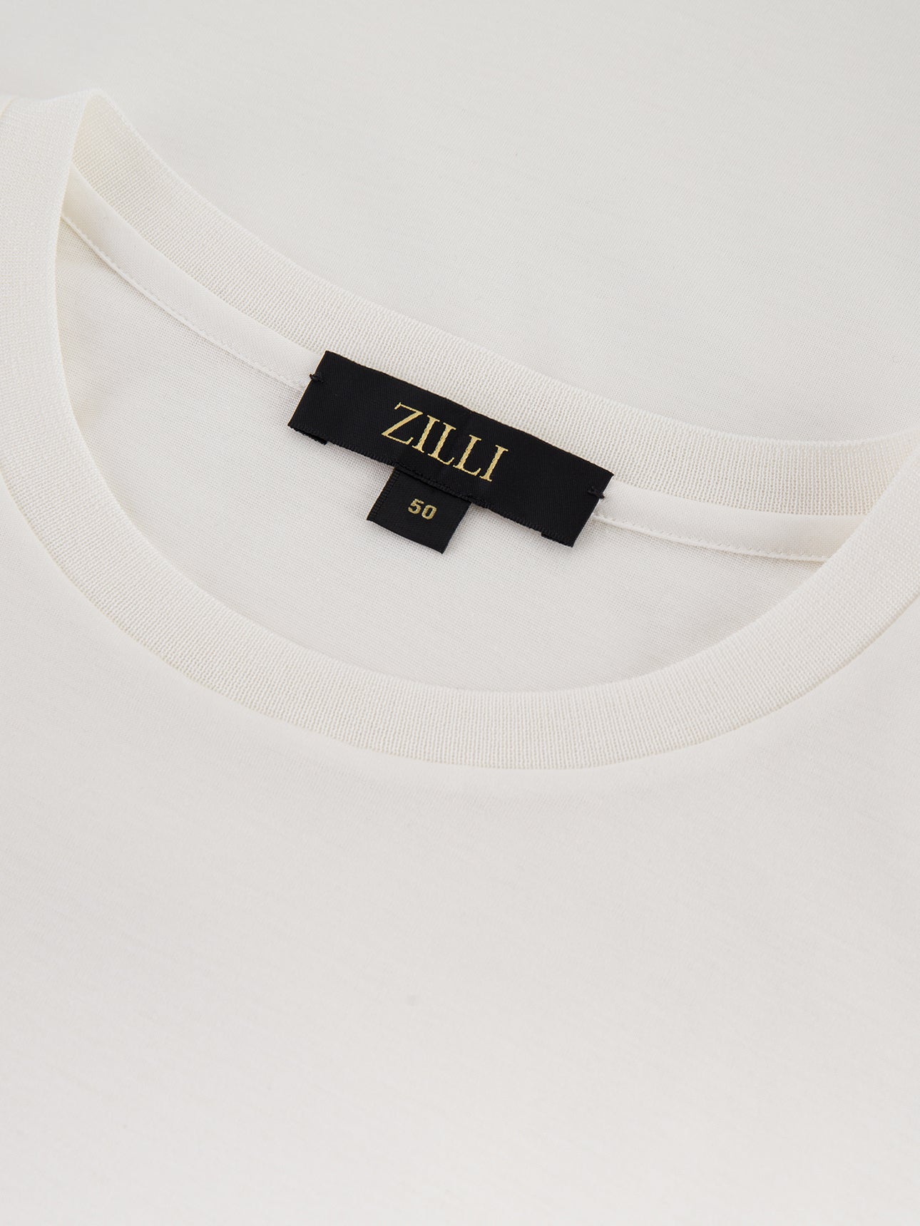 Cotton Round Neck Shirt with Micro Framed Zilli Lettering