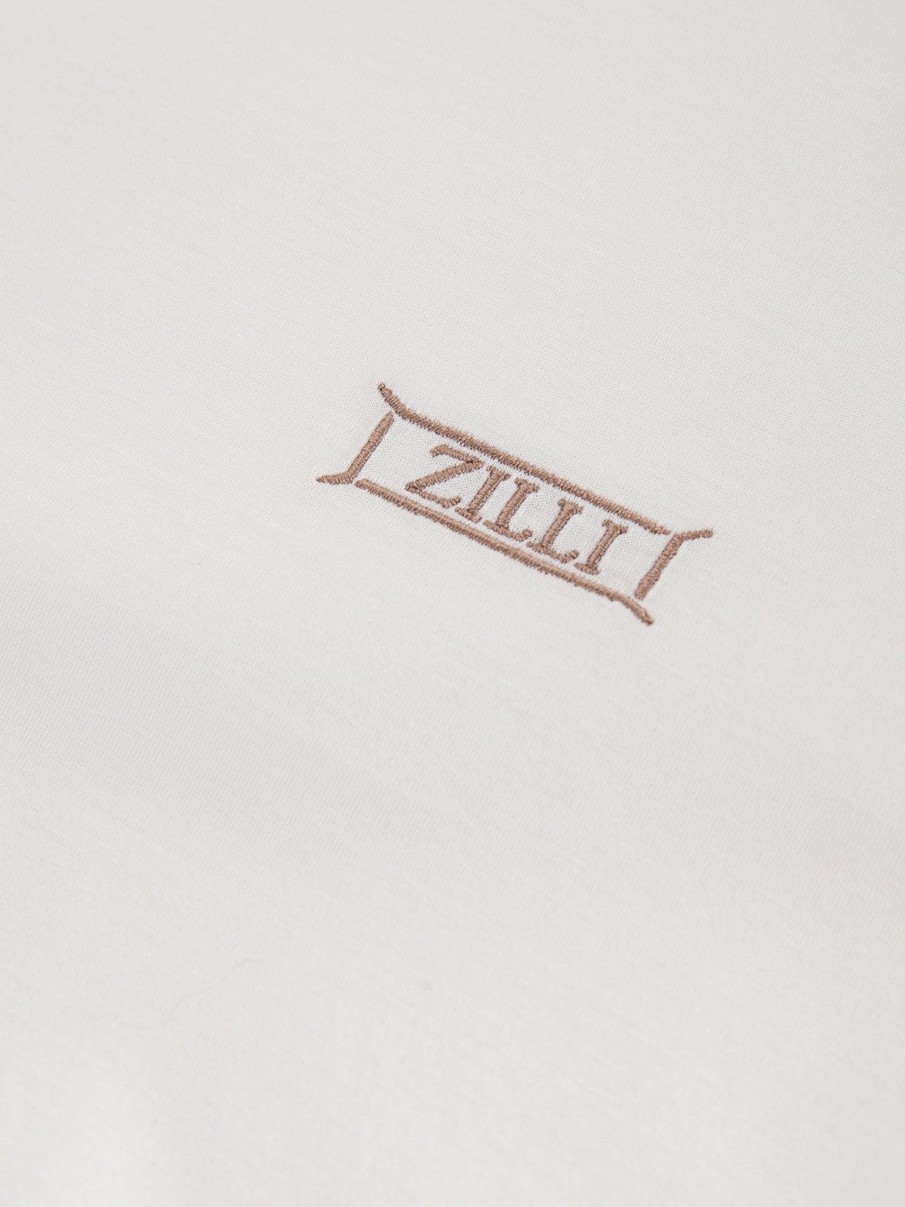 Cotton Round Neck Shirt with Micro Framed Zilli Lettering