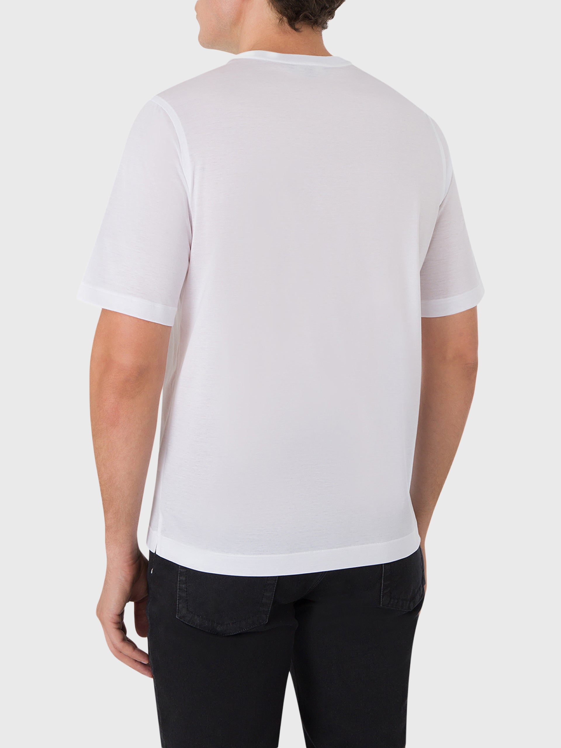 Cotton Round Neck Shirt with Micro Framed Zilli Lettering