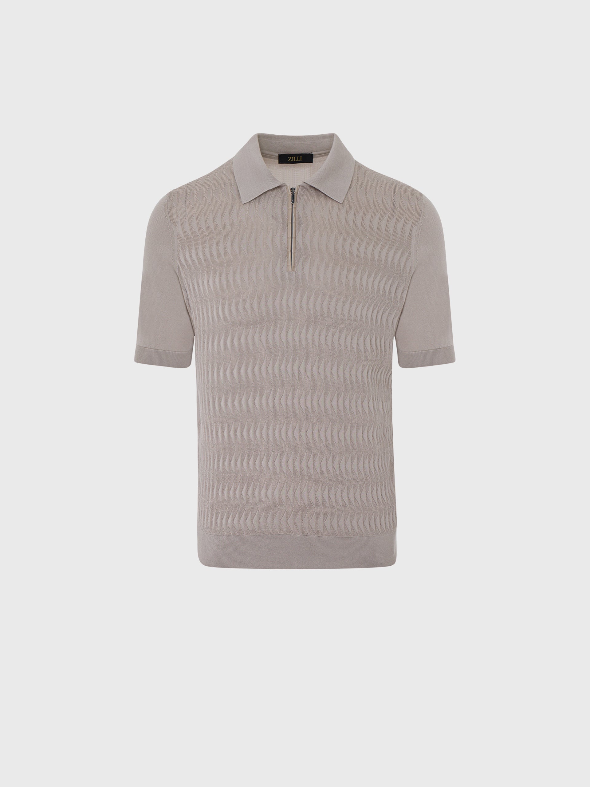 Zipped Polo with Crocodile Details