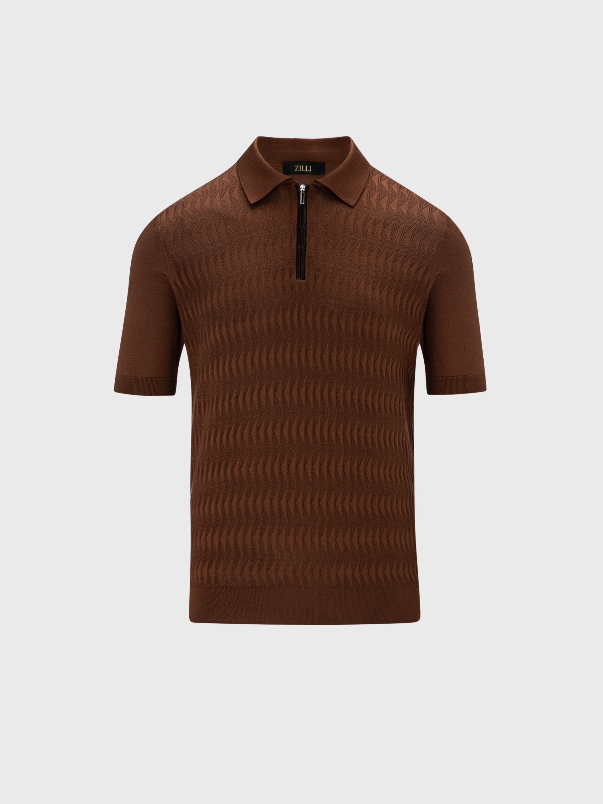 Zipped Polo with Crocodile Details