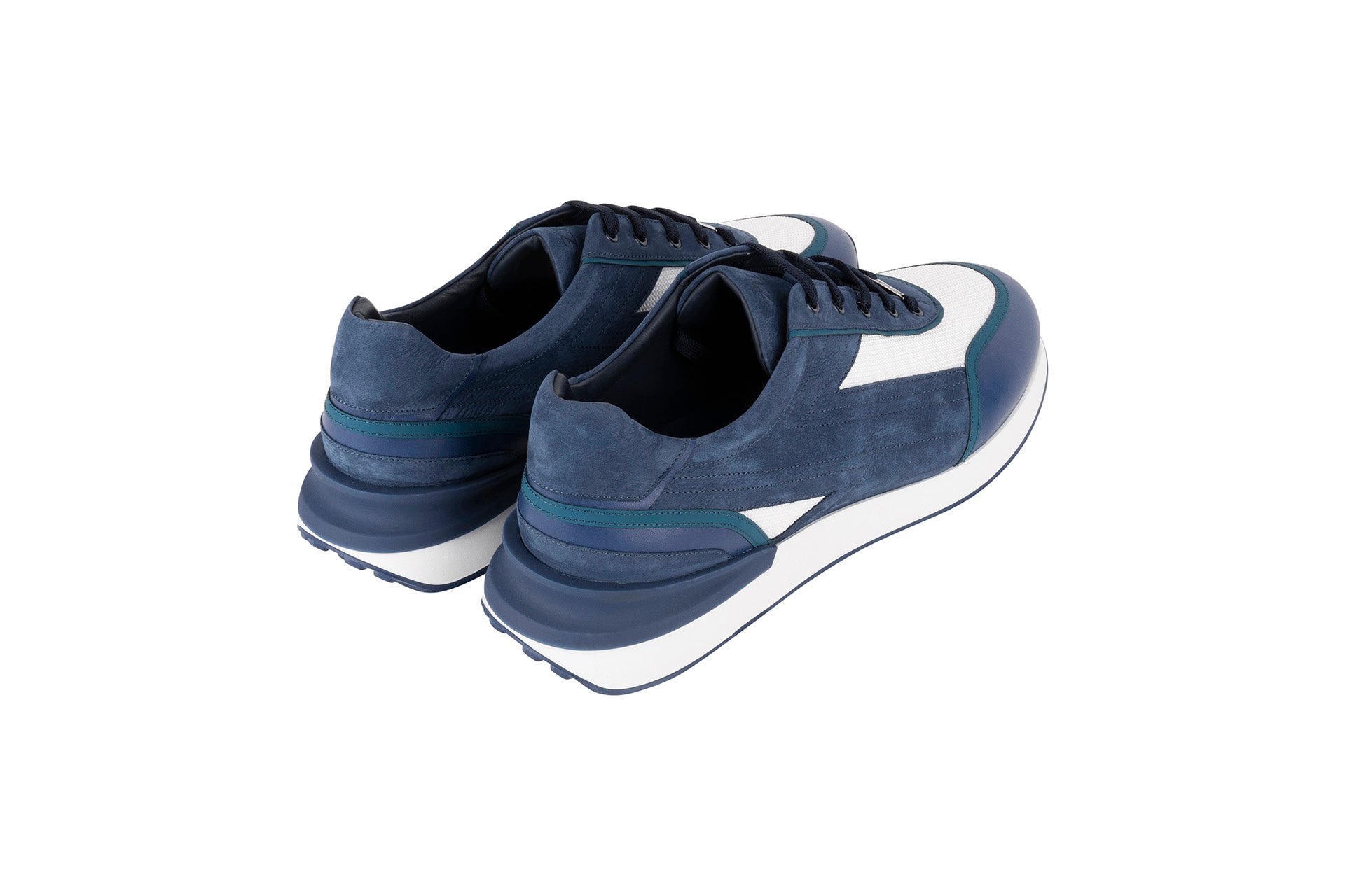 Blue sneakers in calfskin and rubber calfskin - ZILLI