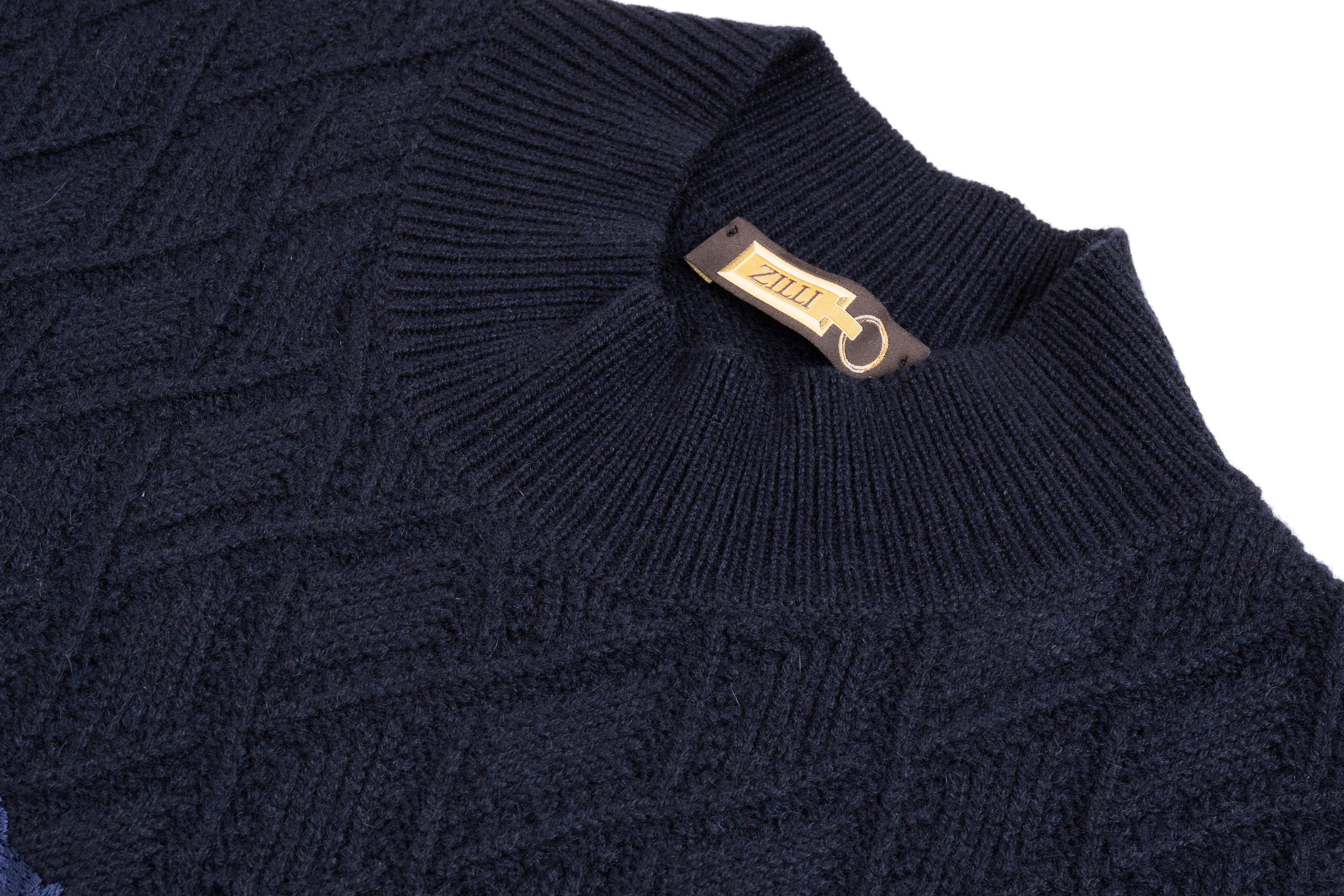 Funnel neck sweater with Lion embroidery - ZILLI