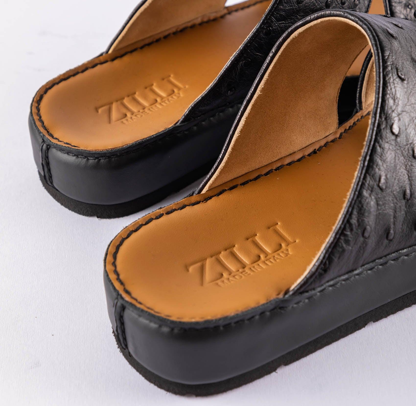 Sandals Arabic style in ostrich leather - ZILLI