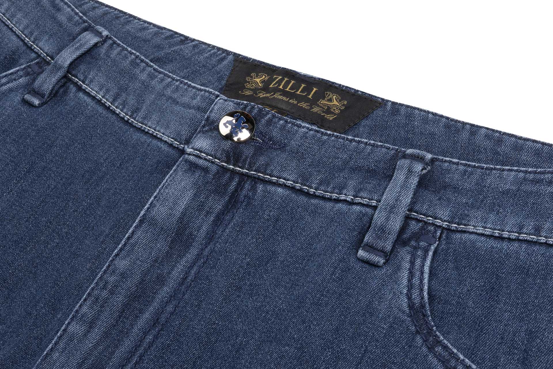 Slim Fit Jeans Griffon Embroidery with Alligator Details - ZILLI
