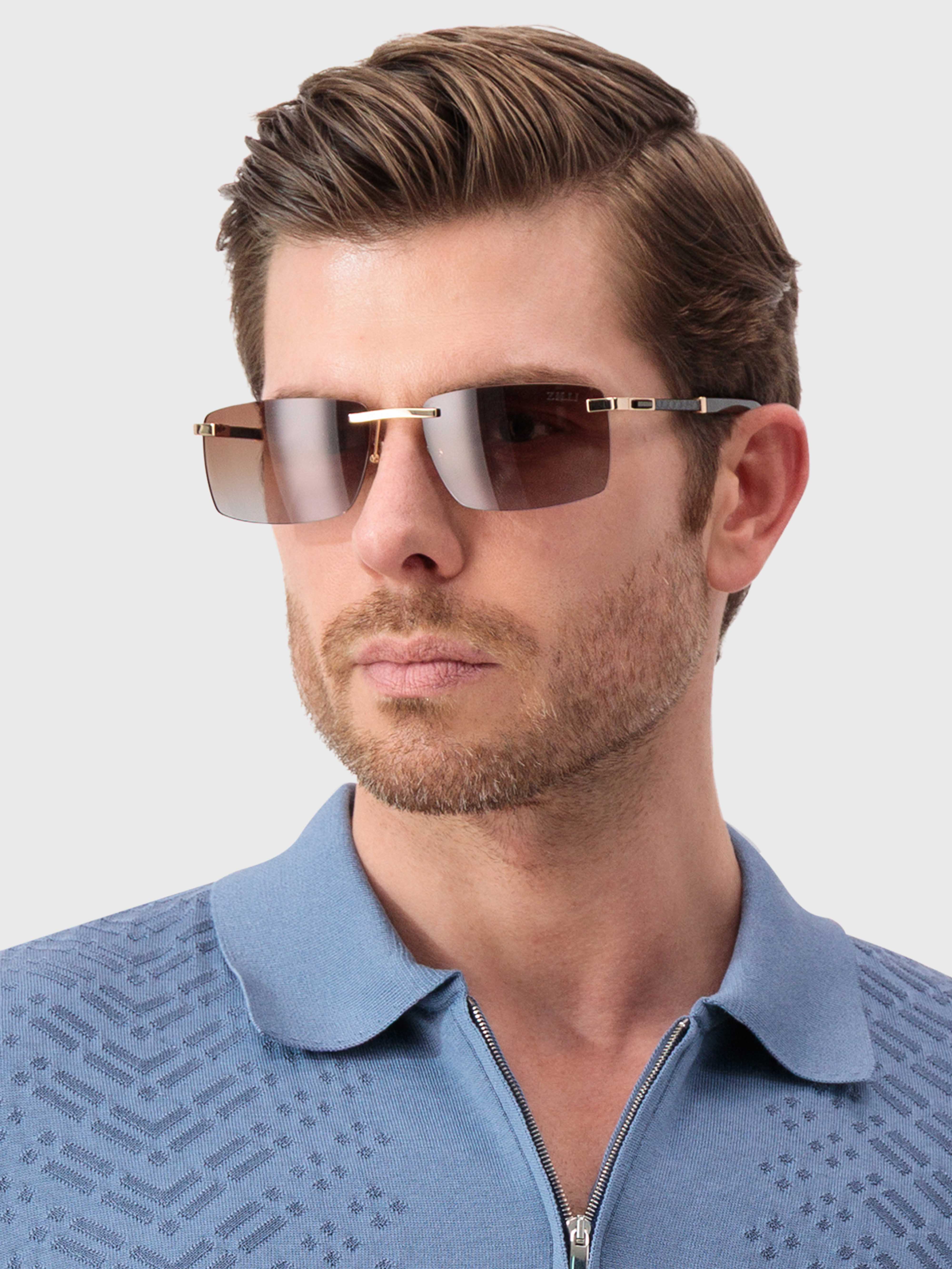 Lev Sunglasses - Shiny Gold and Black